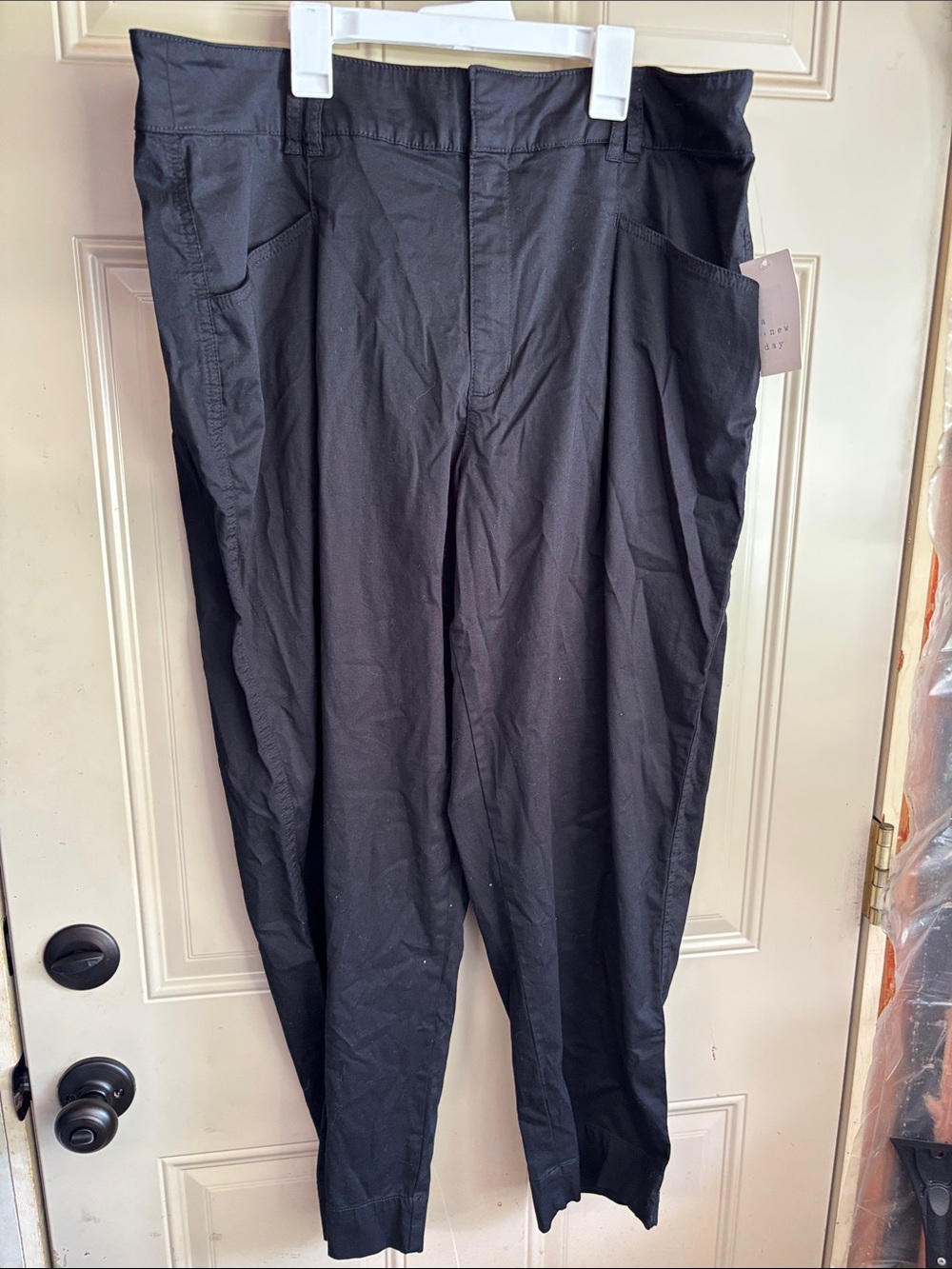 a new day Black High-Rise Tapered Chinos b158s